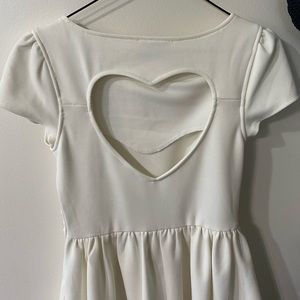Sabo Skirt Heart Back Dress - White/cream